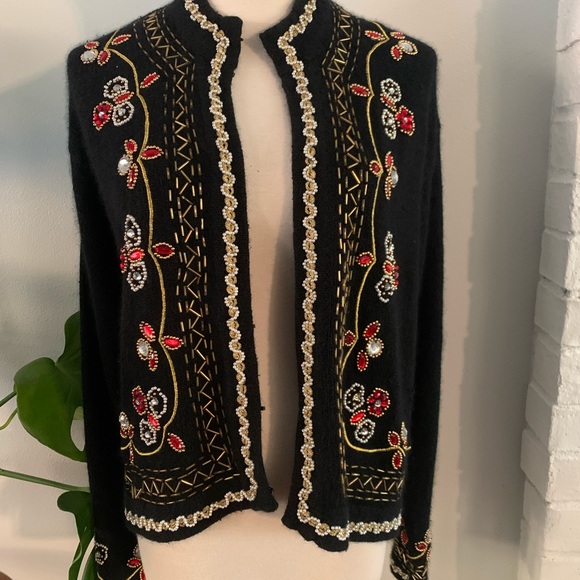 1980's Pierre Cardin, designer Womens Totally 80s Beaded Cocktail Sweater - Picture 8 of 9